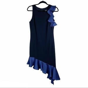 Slate & Willow Ruffle Asymmetrical Midi Dress